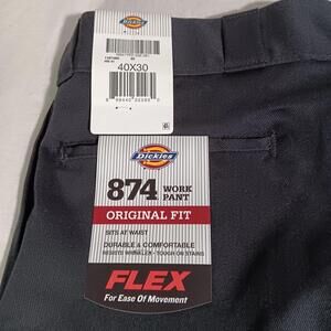 NEW Dickies 874 Work Pants Mens 44x32 Fits 43x31 Black Original Fit Flex NWT
